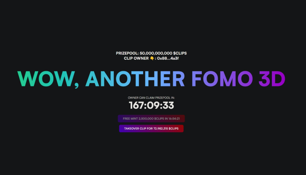 Fomo3D再现?引以太坊Gas费飙涨 MeMe游戏CLIPS玩法介绍 Fomo3D再现?引以太坊Gas费飙涨 MeMe游戏CLIPS玩法介绍