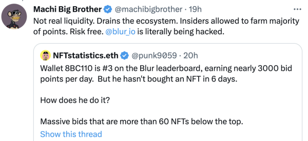 Blur被爆积分排名有黑幕!黄立成:Blur流动性都是假的 Blur被爆积分排名有黑幕!黄立成:Blur流动性都是假的