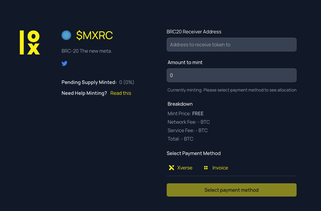 BRC-20������ĿMetaBRC����������죡MXRC�ܷ�����1��ö